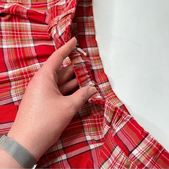 NEW Aerie Red Plaid Class Act School Girl Pleated Preppy Mini Uniform Skirt - Picture 9 of 12